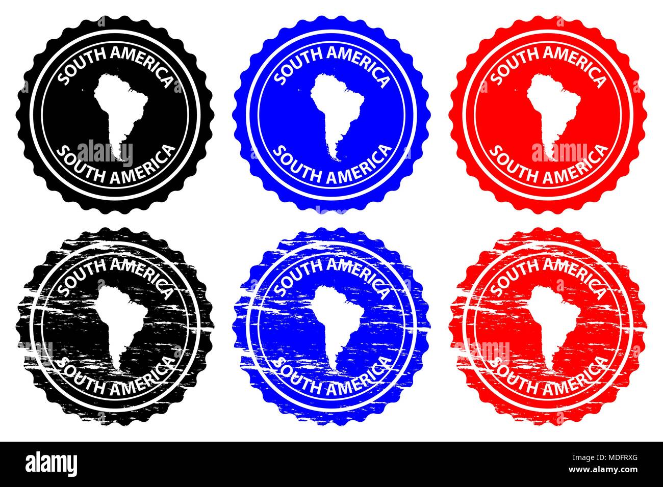 South America rubber stamp vector, South America continent map