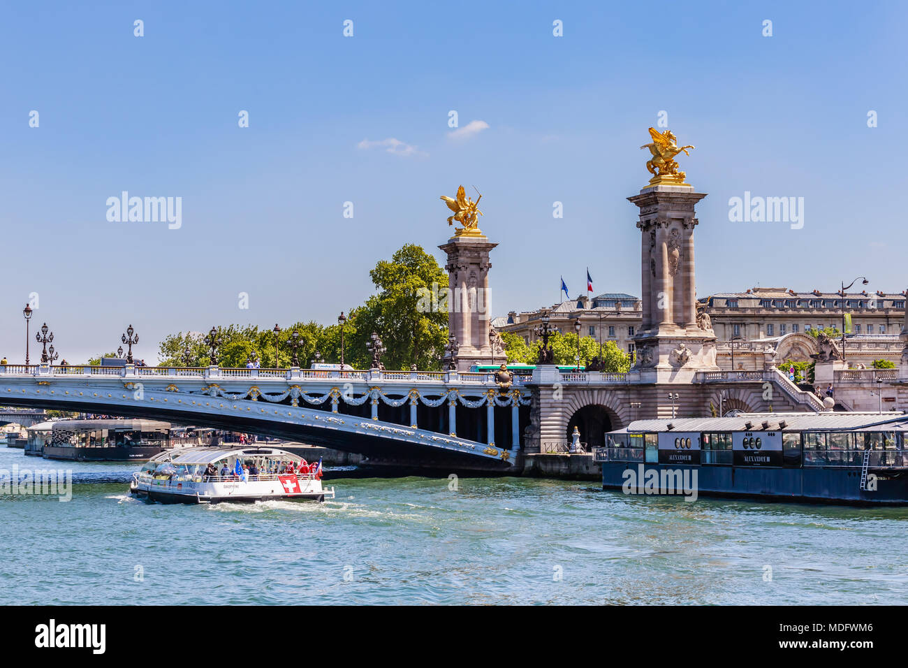 The Alexander III Bridge Across The Seine In Paris France View From 