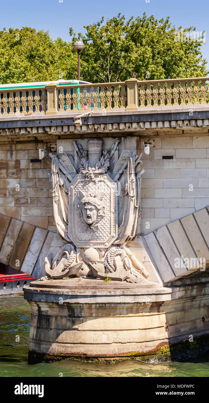 Pont des Invalides across the Seine in Paris, France. View from the ...