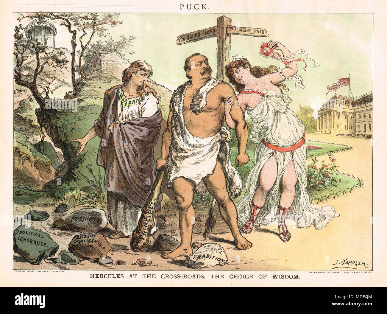 Grover Cleveland as Hercules, Puck, 1885 Stock Photo