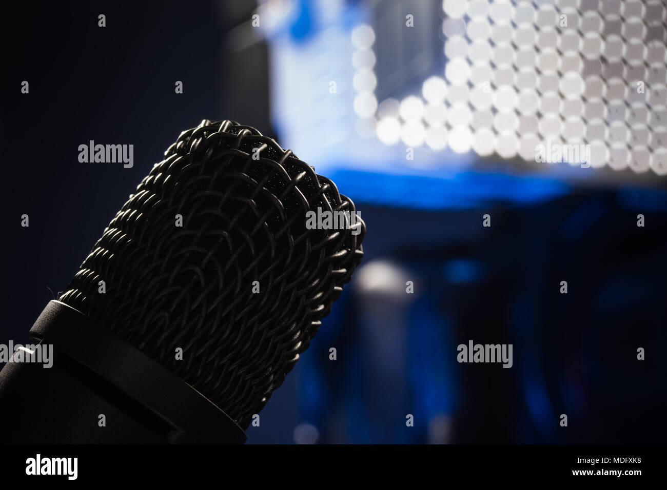 black microphone for a professional video production Stock Photo Alamy
