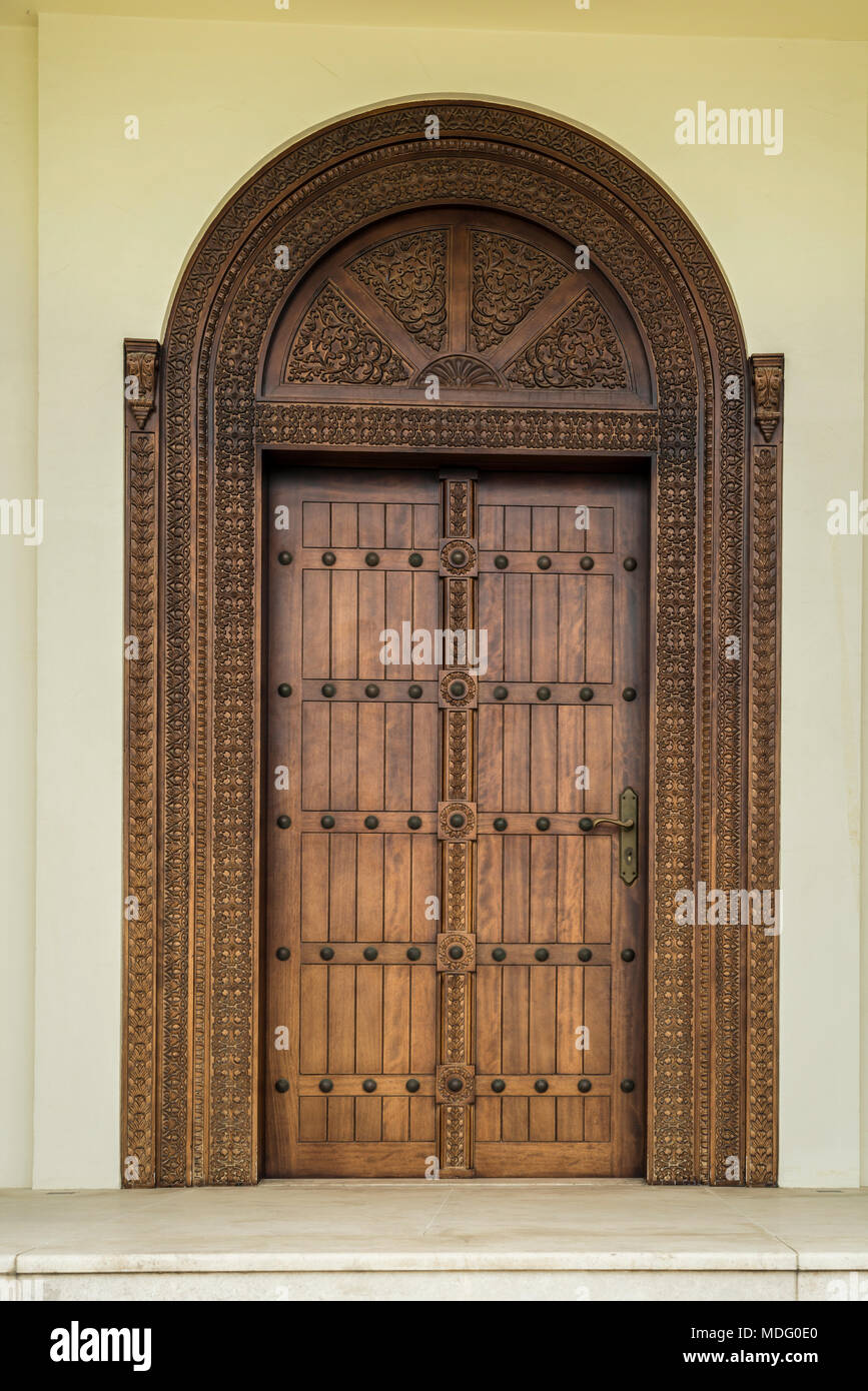 A Wooden Door To A Residence Near Kite Beach Dubai Uae Middle