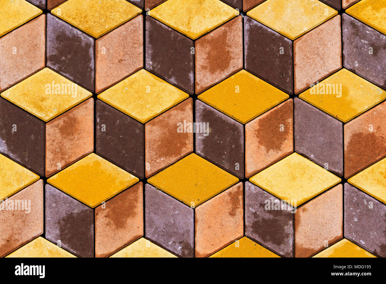 texture of diamonds paving tile, construction, design and style Stock Photo