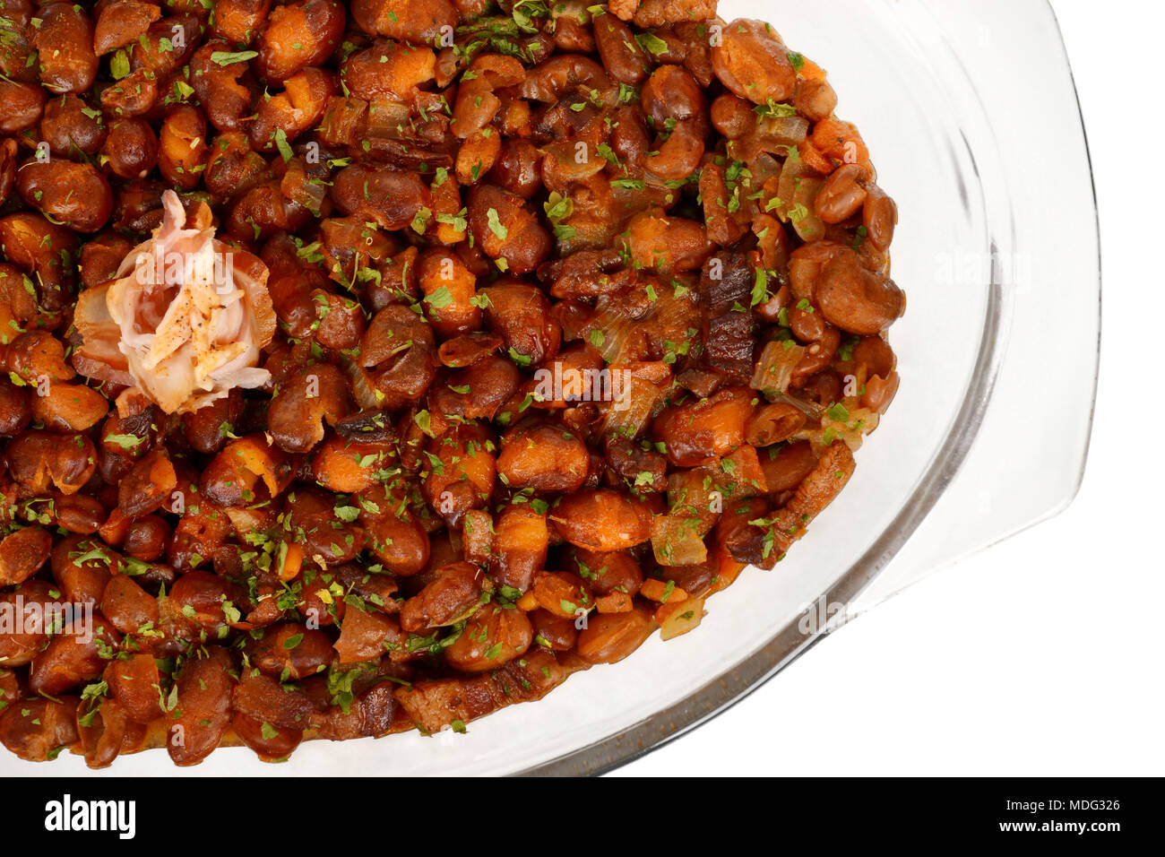 Baked Beans - Bowl of baked beans in tomato sauce - Prebranac Stock Photo