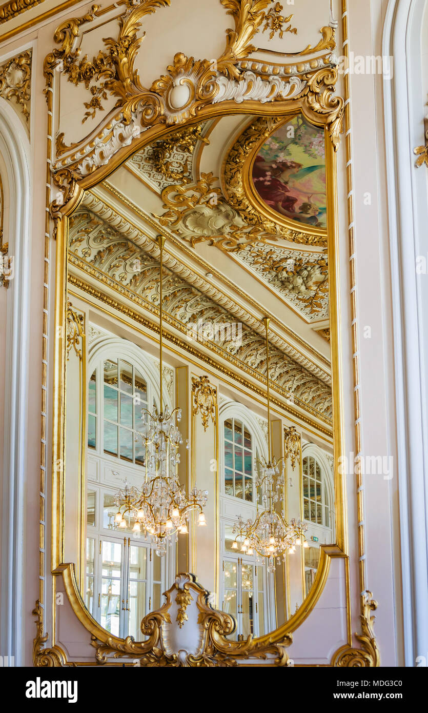 Interior of the restaurant with beautiful decoration inside musee d ...