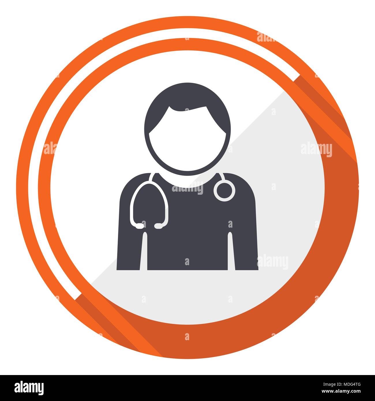 Doctor flat design orange round vector icon in eps 10 Stock Vector ...