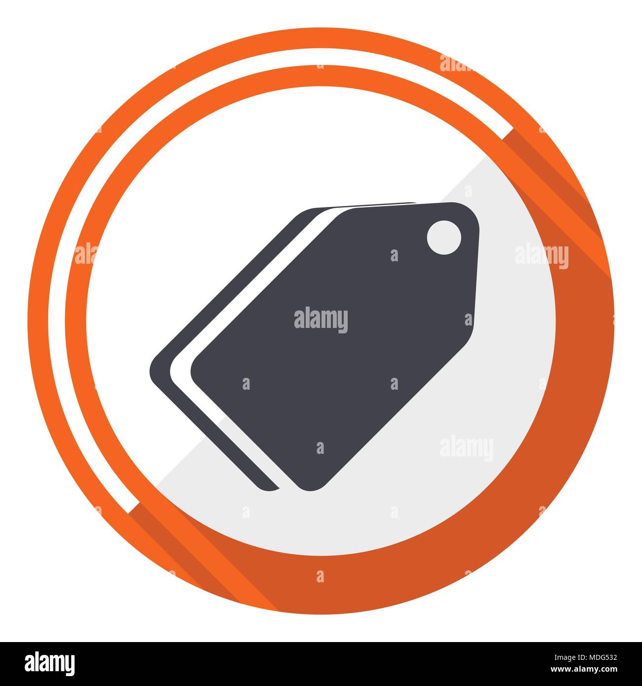 Label ticket flat design orange round vector icon in eps 10 Stock ...
