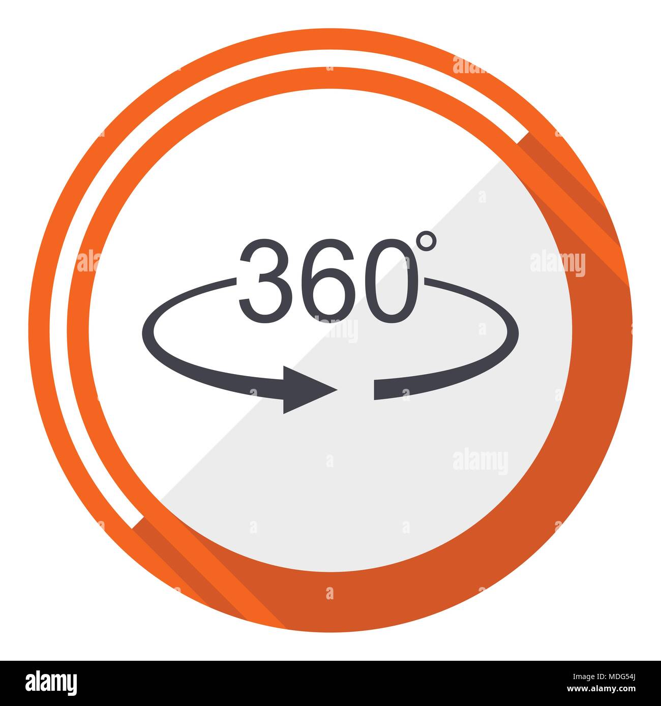 Panorama 360 flat design orange round vector icon in eps 10 Stock ...