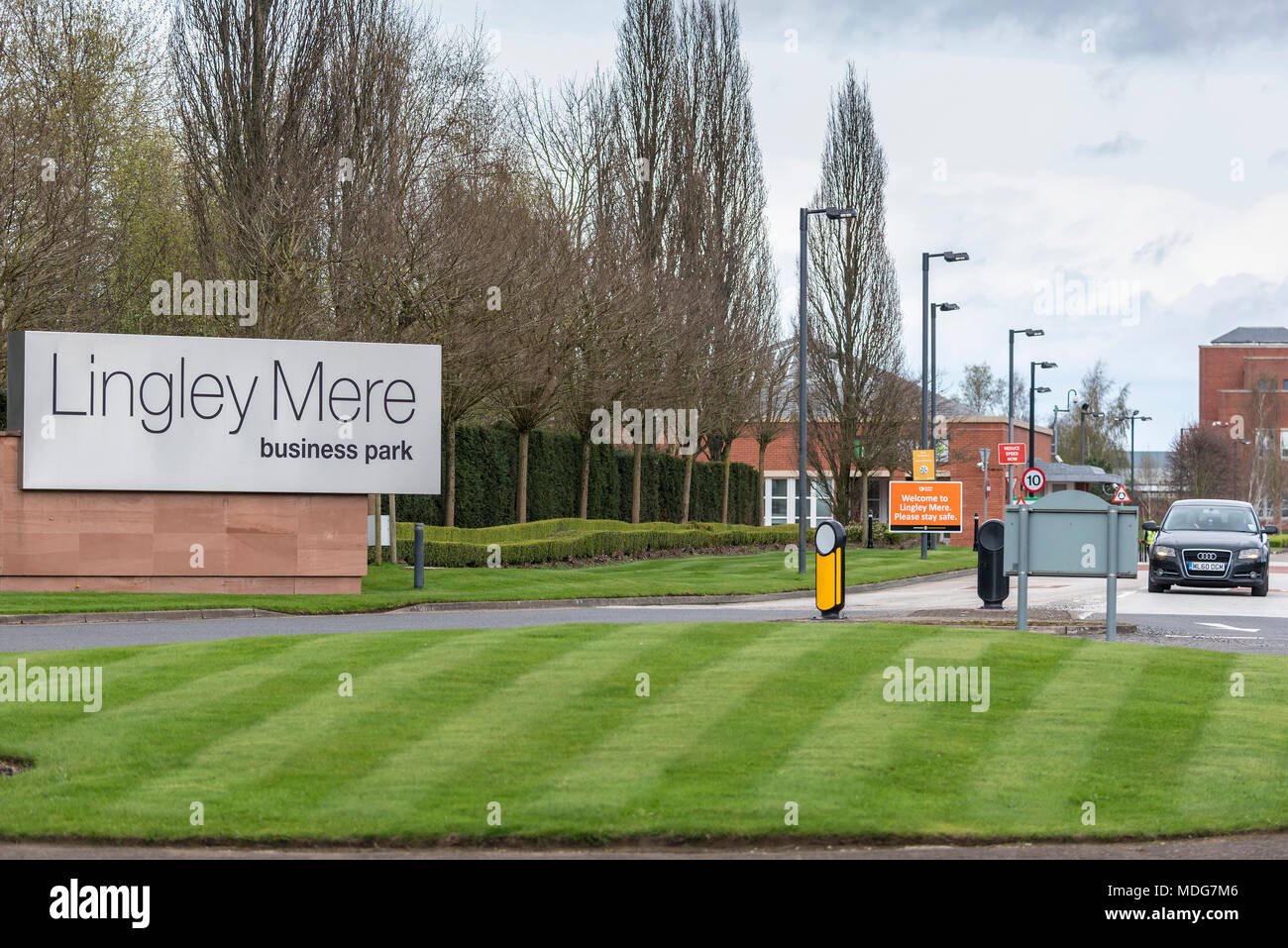 Lingley Mere business park entrance and sign. Great Sankey Warrington