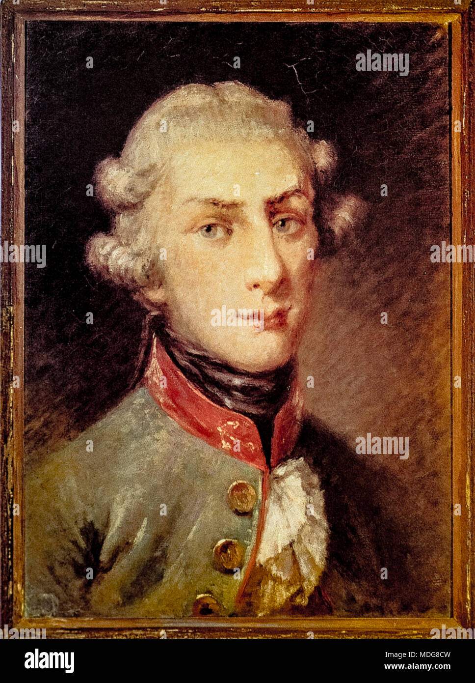 Giusso della Schiava - Portrait of Gennaro Serra di Cassano  (Portici, 30 settembre 1772 – Napoli, 20 agosto 1799) -Italian patriot of the Neapolitan Republic of 1799. Stock Photo