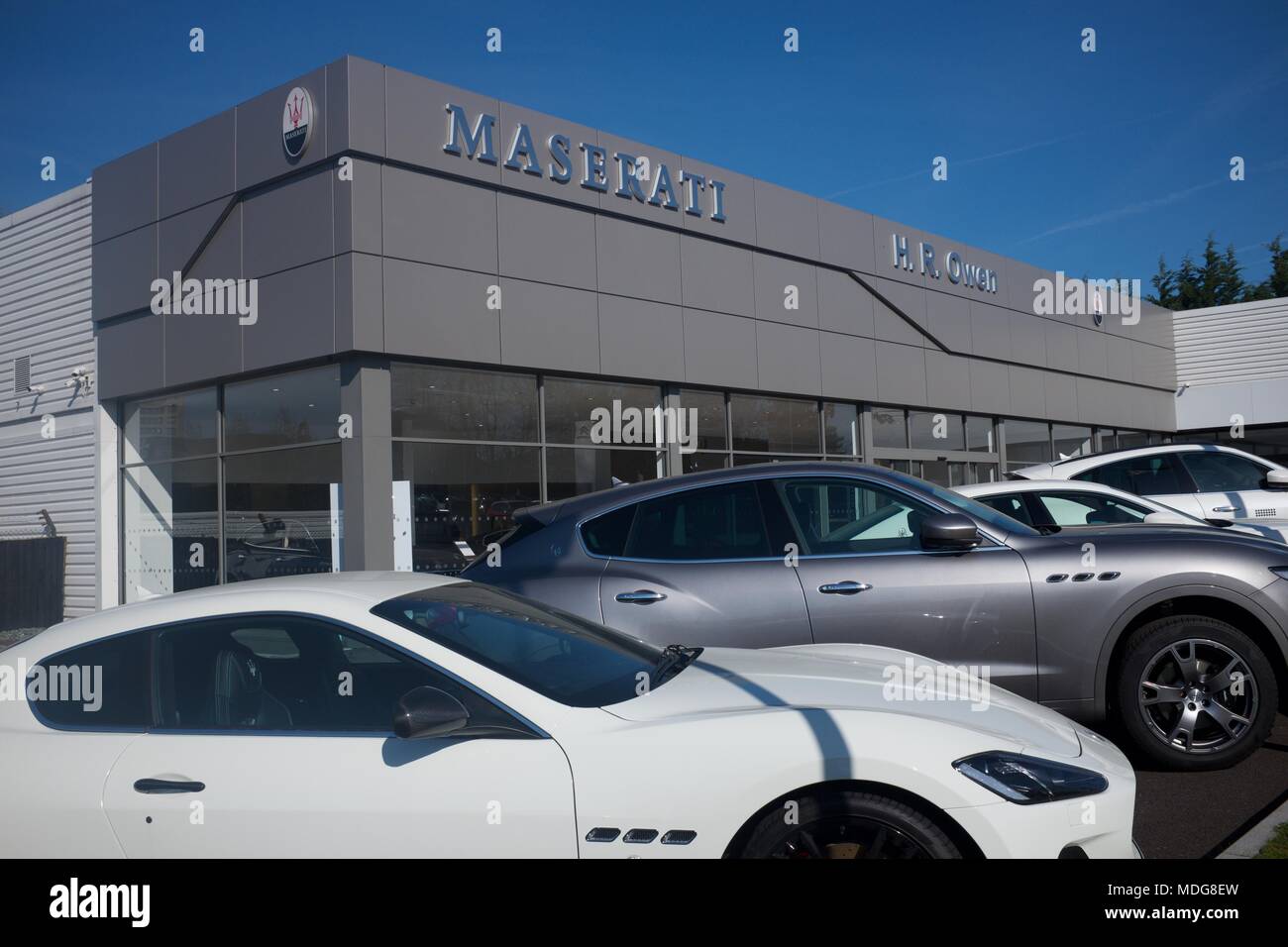 The Maserati car dealership on St Mary's Way, Stockport Stock Photo Alamy