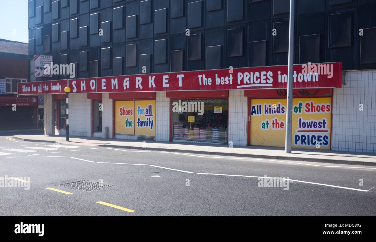 A large shoe shop in Stockport. Stock Photo