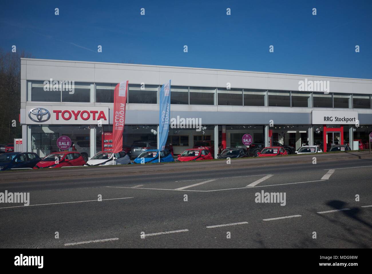 The Toyota Car Dealership on St Mary's Way, Stockport Stock Photo Alamy