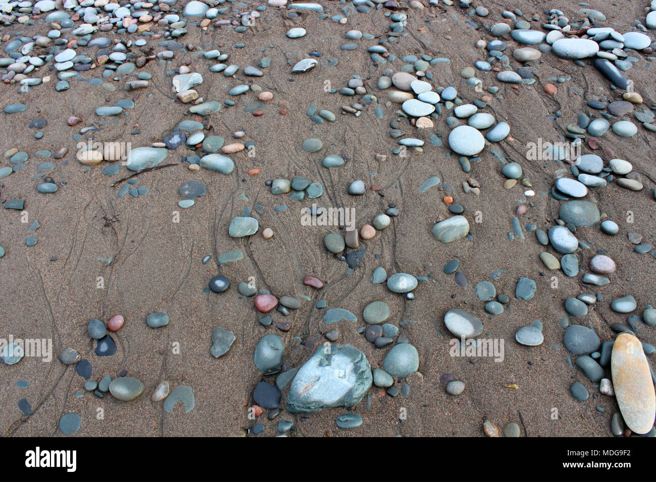 Stones on Long Beach, Lower East Chezzetcook, Nova Scotia, Canada Stock