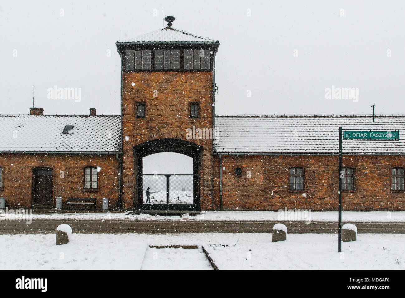 Auschwitz, Lesser Poland / Poland - Feb 04 2018: Auschwitz Birkenau, Nazi concentration and extermination camp. Stock Photo