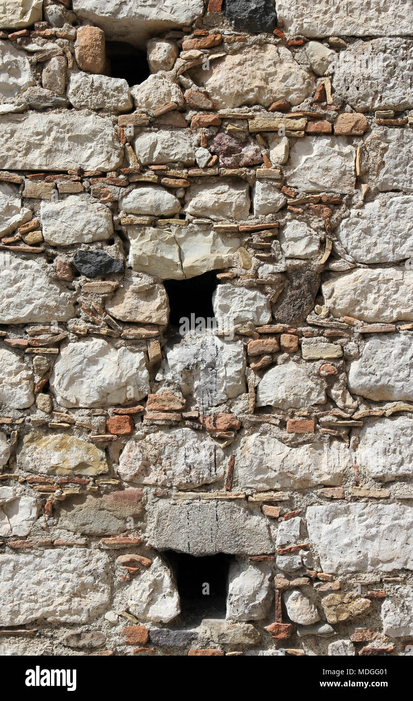 medieval wall Taormina Stock Photo