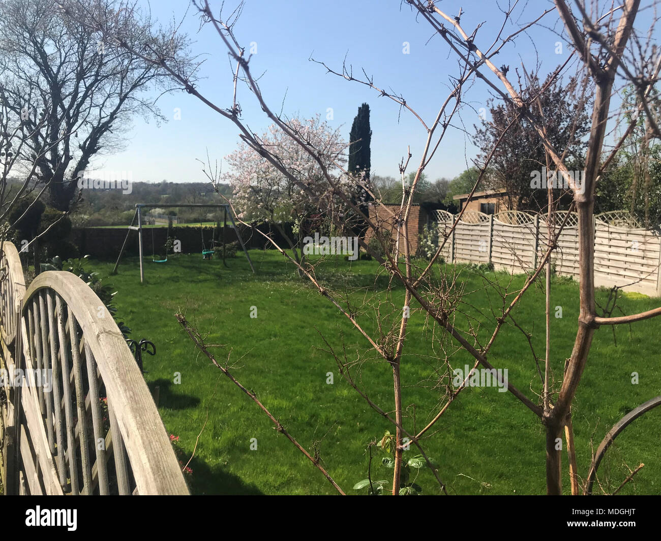 The garden of the home of the TV presenter Dale Winton in Totteridge