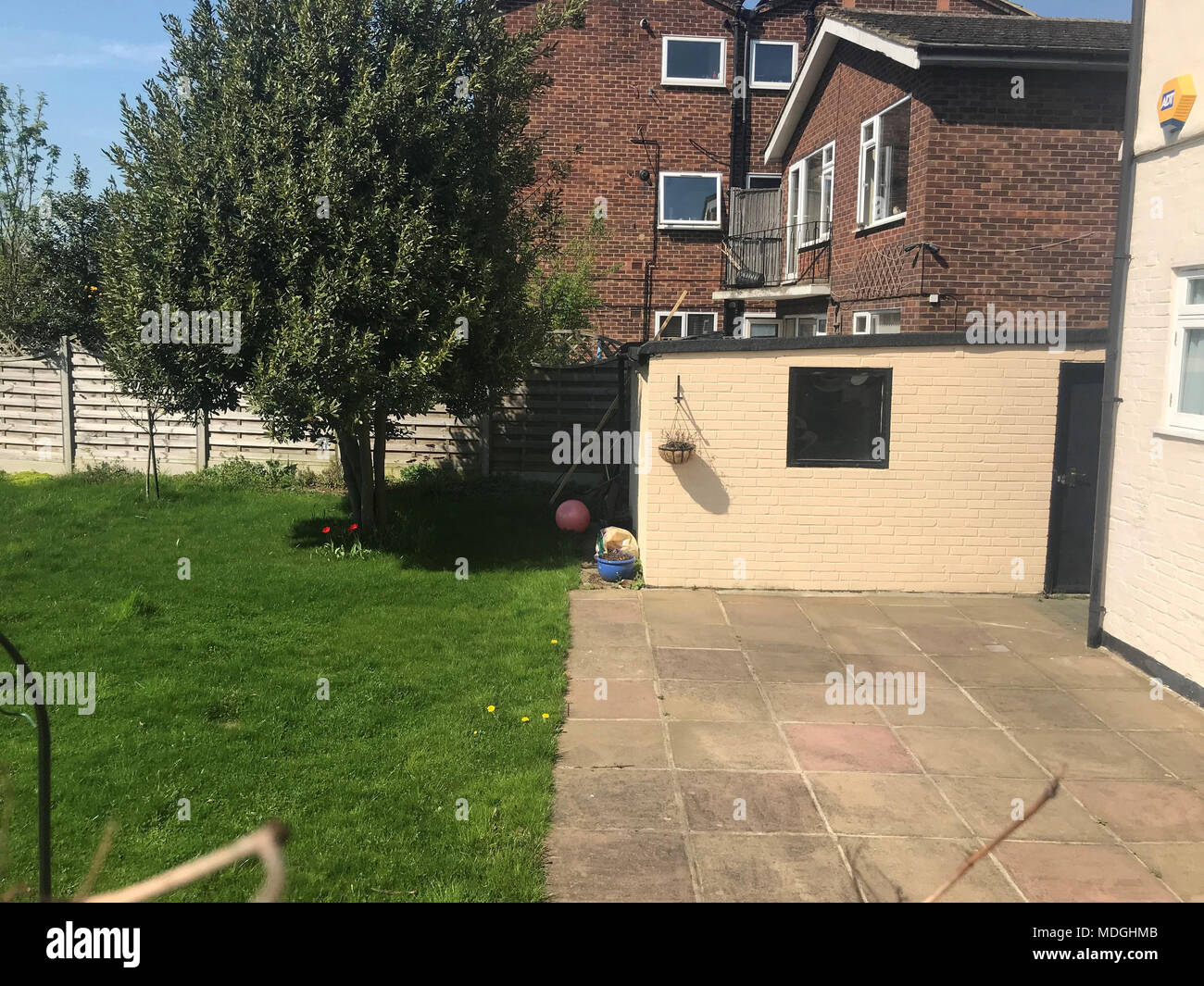 The garden of the home of the TV presenter Dale Winton in Totteridge