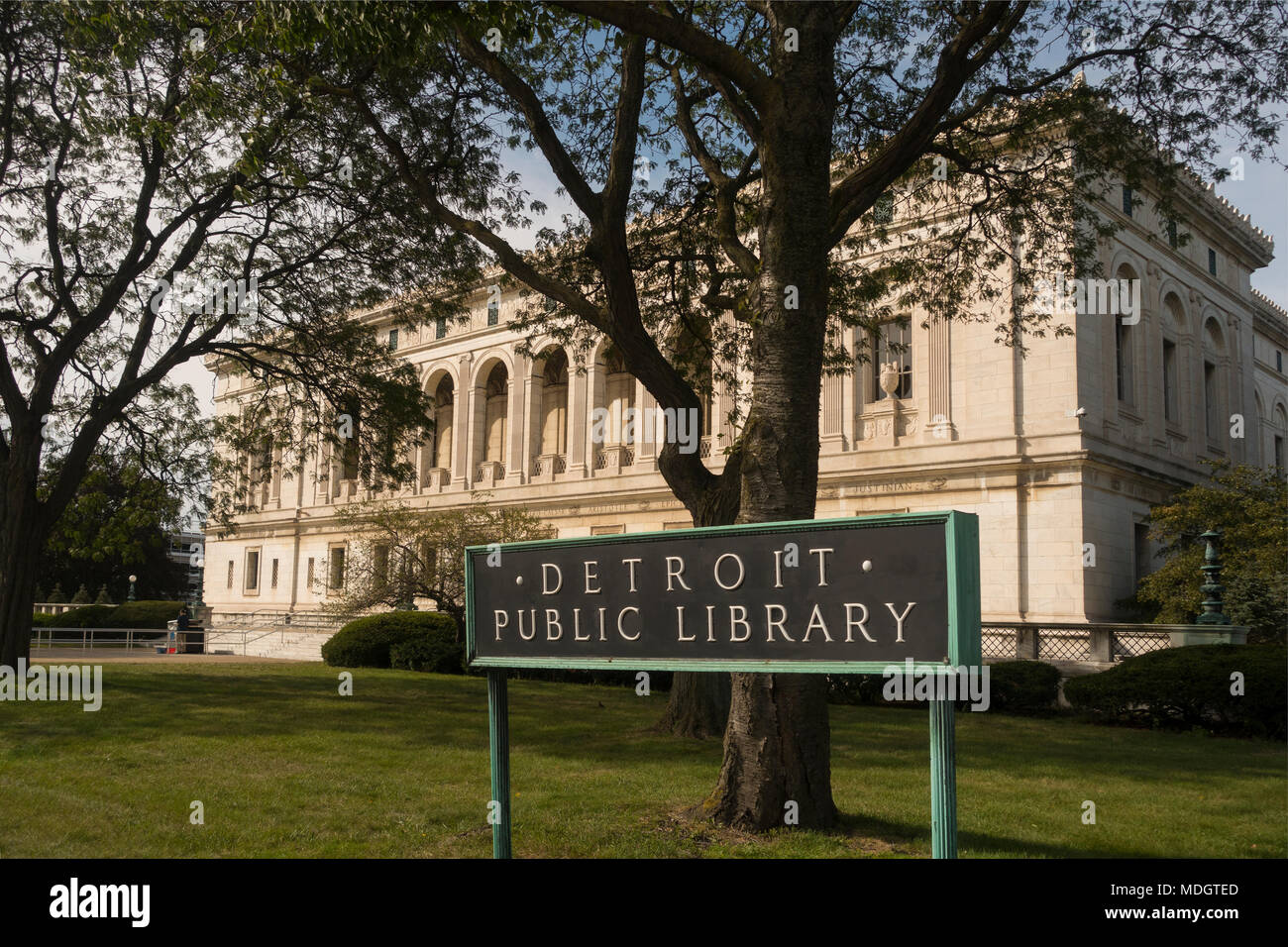 Detroit public library Michigan Stock Photo Alamy