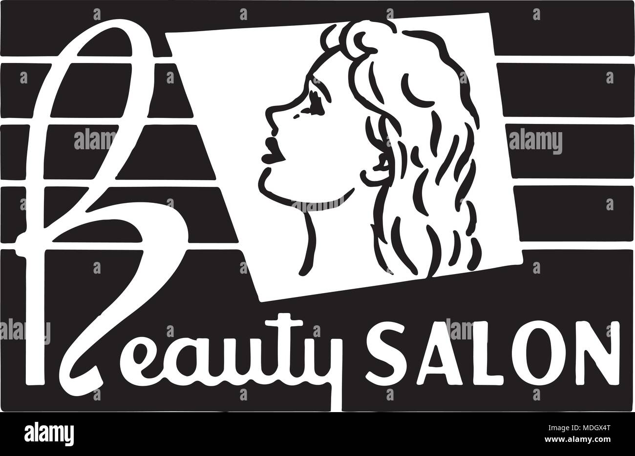 Beauty Salon 4 - Retro Ad Art Banner Stock Vector