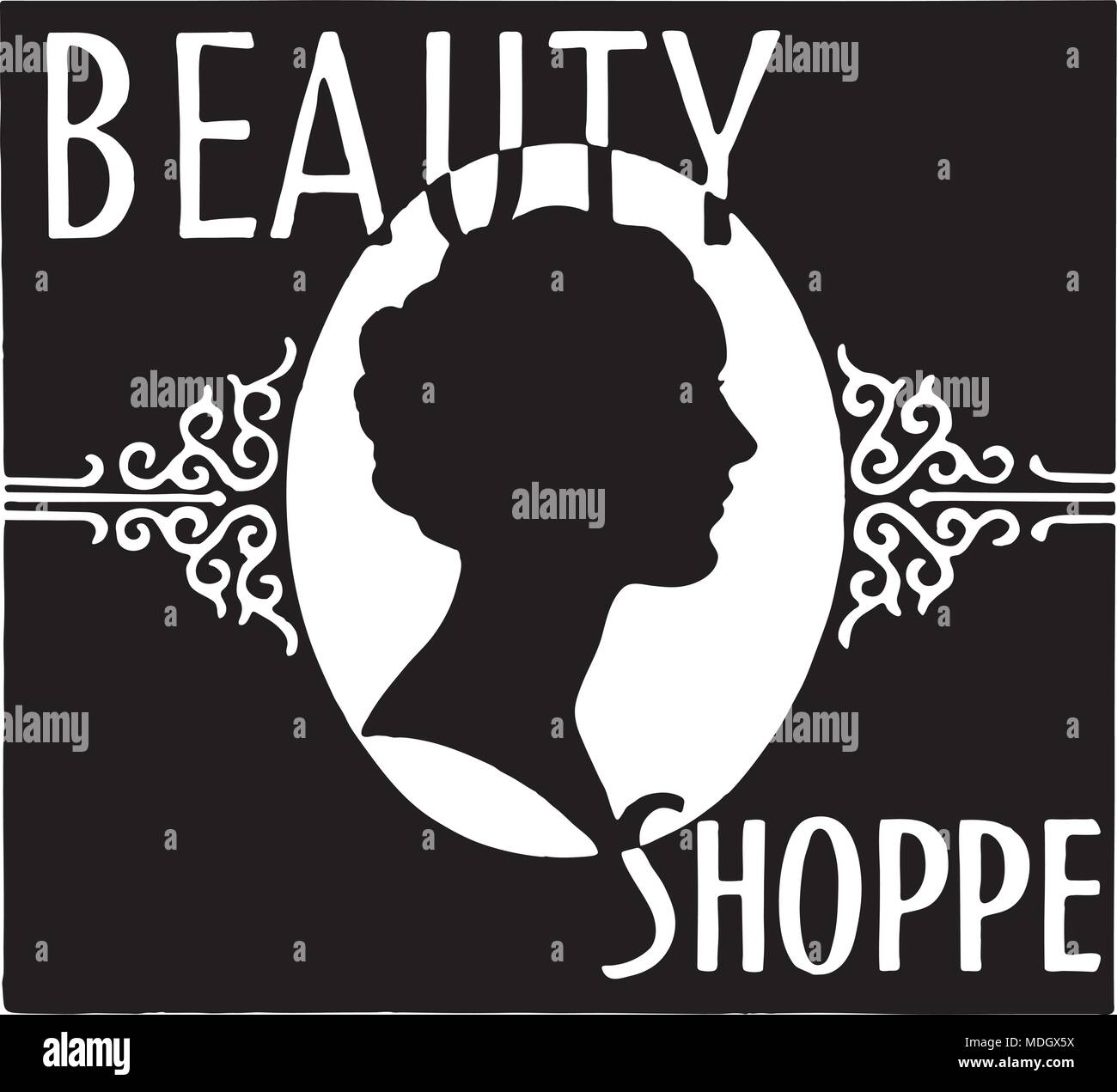 Beauty Shoppe - Retro Ad Art Banner Stock Vector