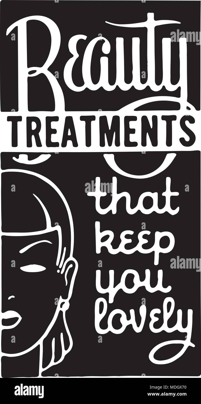 Beauty Treatments 2 - Retro Ad Art Banner Stock Vector