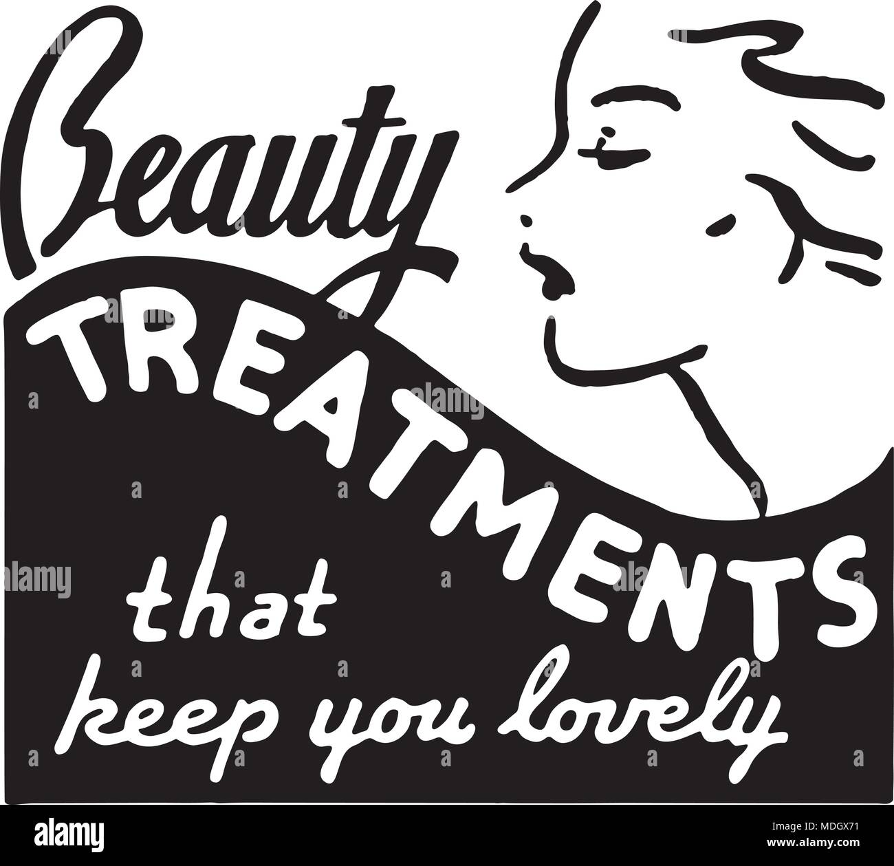 Beauty Treatments - Retro Ad Art Banner Stock Vector