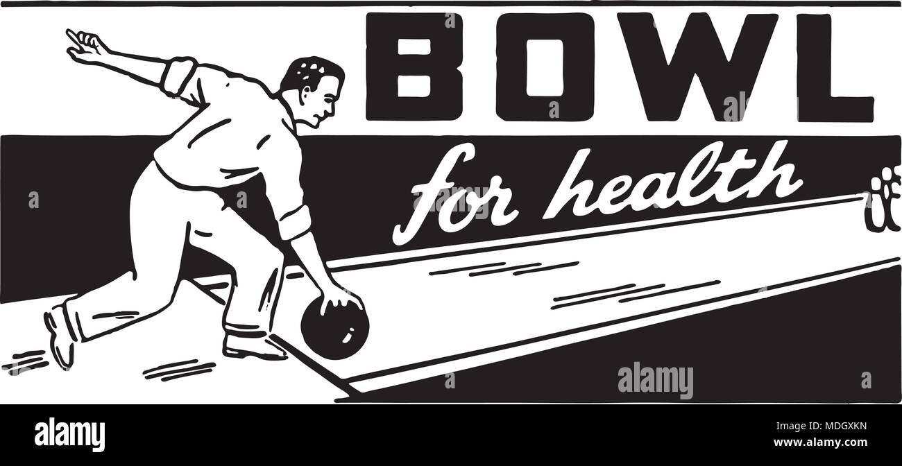 Bowl For Health 2 - Retro Ad Art Banner Stock Vector
