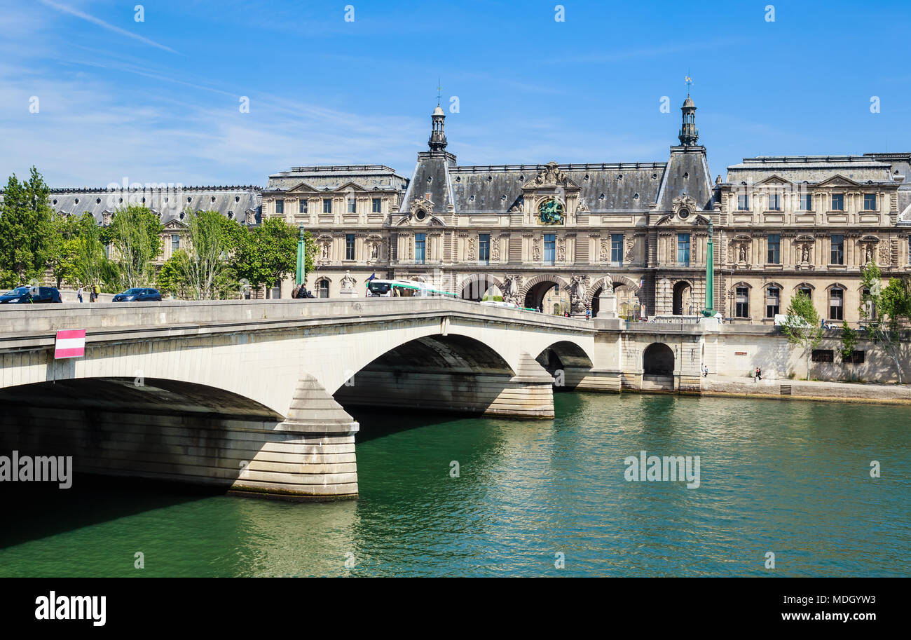 View of the Louvre Museum and Carousel bridge. Paris, France Stock