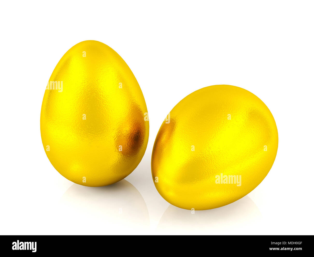 Golden eggs isolated on white background Stock Photo Alamy