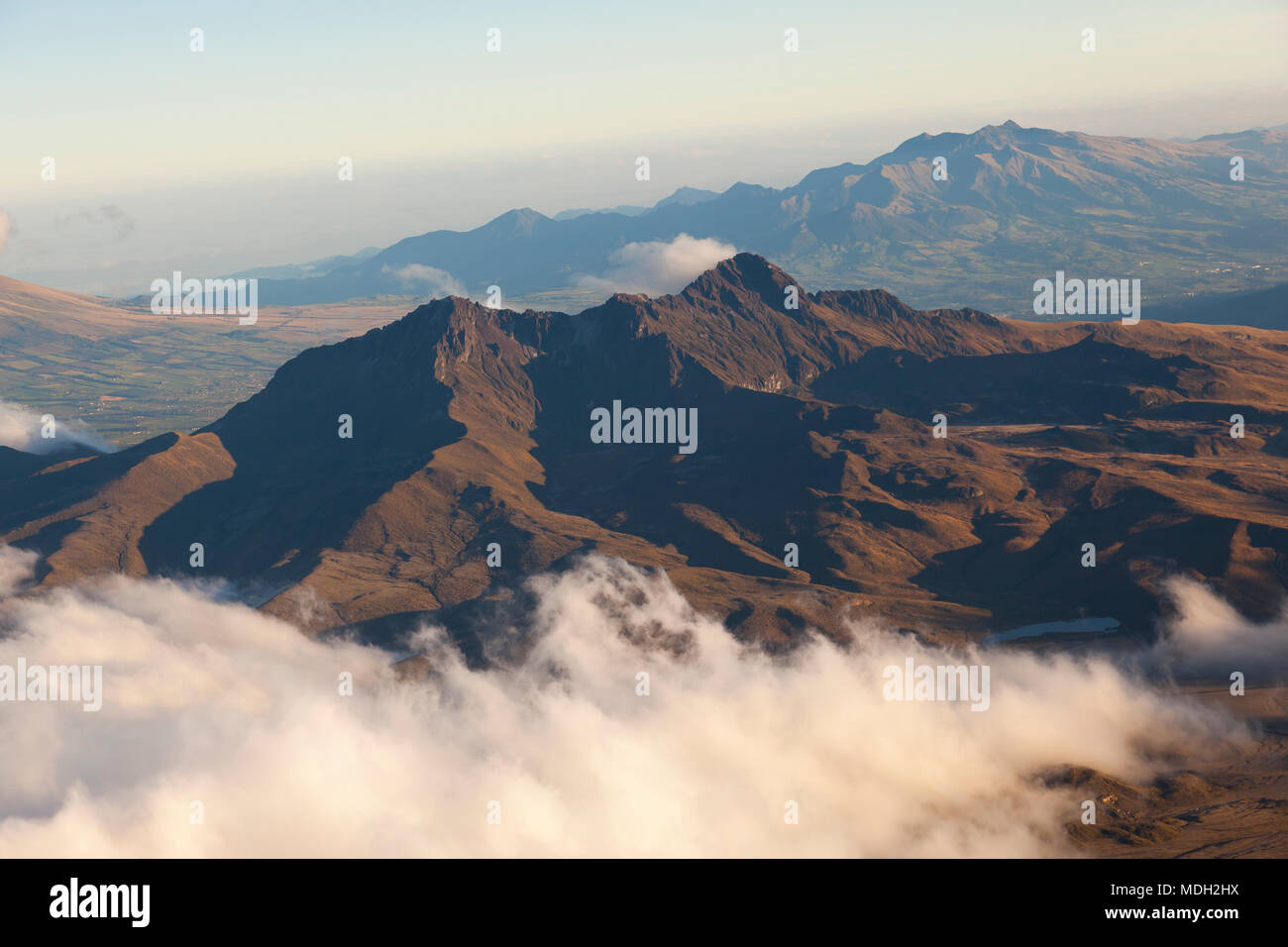 Rumiñahui volcano at sunset seen from Cotopaxi, Andes, Ecuador Stock ...