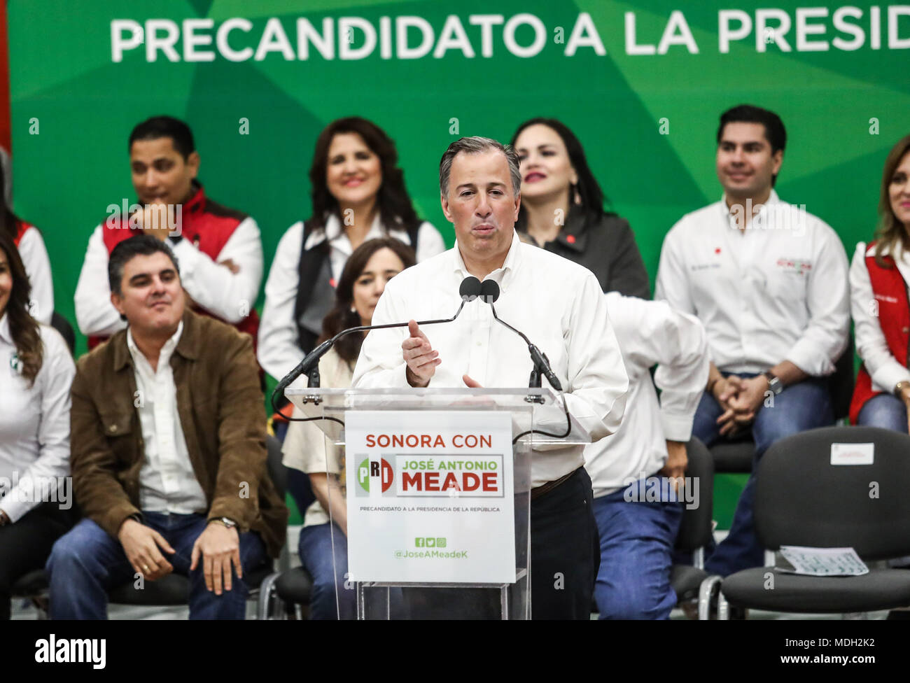 José Antonio Meade Kuribreña, precandidato del Partido Revolucionario Institucional a la Presidencia de la República se reunió esta tarde con militant Stock Photo