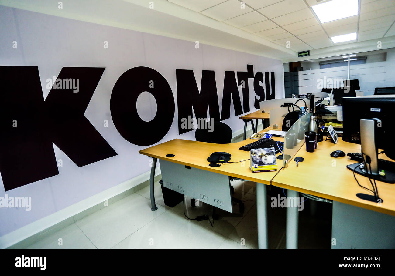 store and offices Komatzu.venta of machinery, equipment or indistrial equipment. refaccionaría and machinery for the mining industry. Komatsu Limited Stock Photo