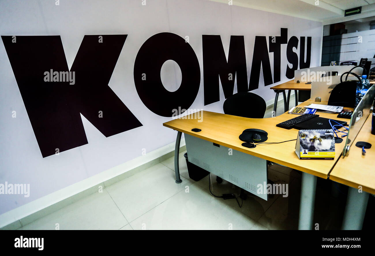 store and offices Komatzu.venta of machinery, equipment or indistrial equipment. refaccionaría and machinery for the mining industry. Komatsu Limited Stock Photo