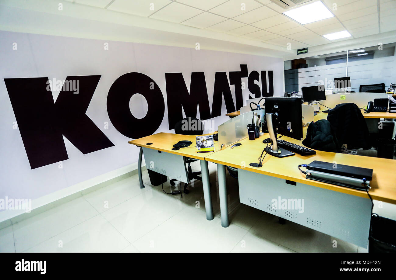 store and offices Komatzu.venta of machinery, equipment or indistrial equipment. refaccionaría and machinery for the mining industry. Komatsu Limited Stock Photo