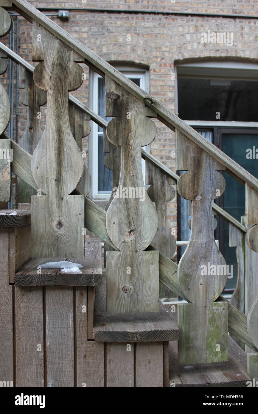 Back alley stairs near Pickwick Theater in an arts and crafts style