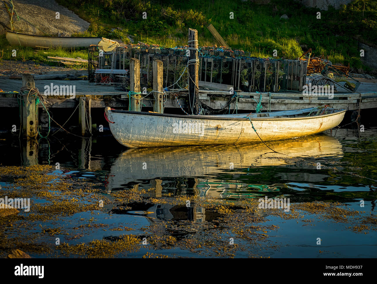 Boats at Peggy's Cove, Nova Scotia at dusk Stock Photo Alamy