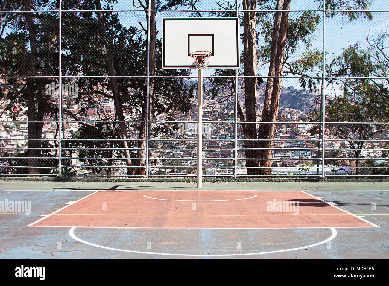 Outdoor Basketball hoop on an Urban outdoor playground Stock Photo Alamy