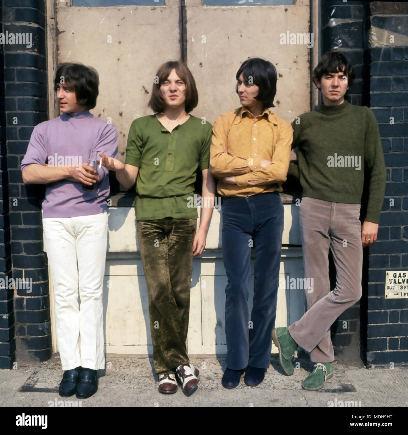 SMALL FACES  English pop group about 1968. From left: Kenney Jones, Steve Marriott, Ian McLagan, Ronnie Lane Stock Photo