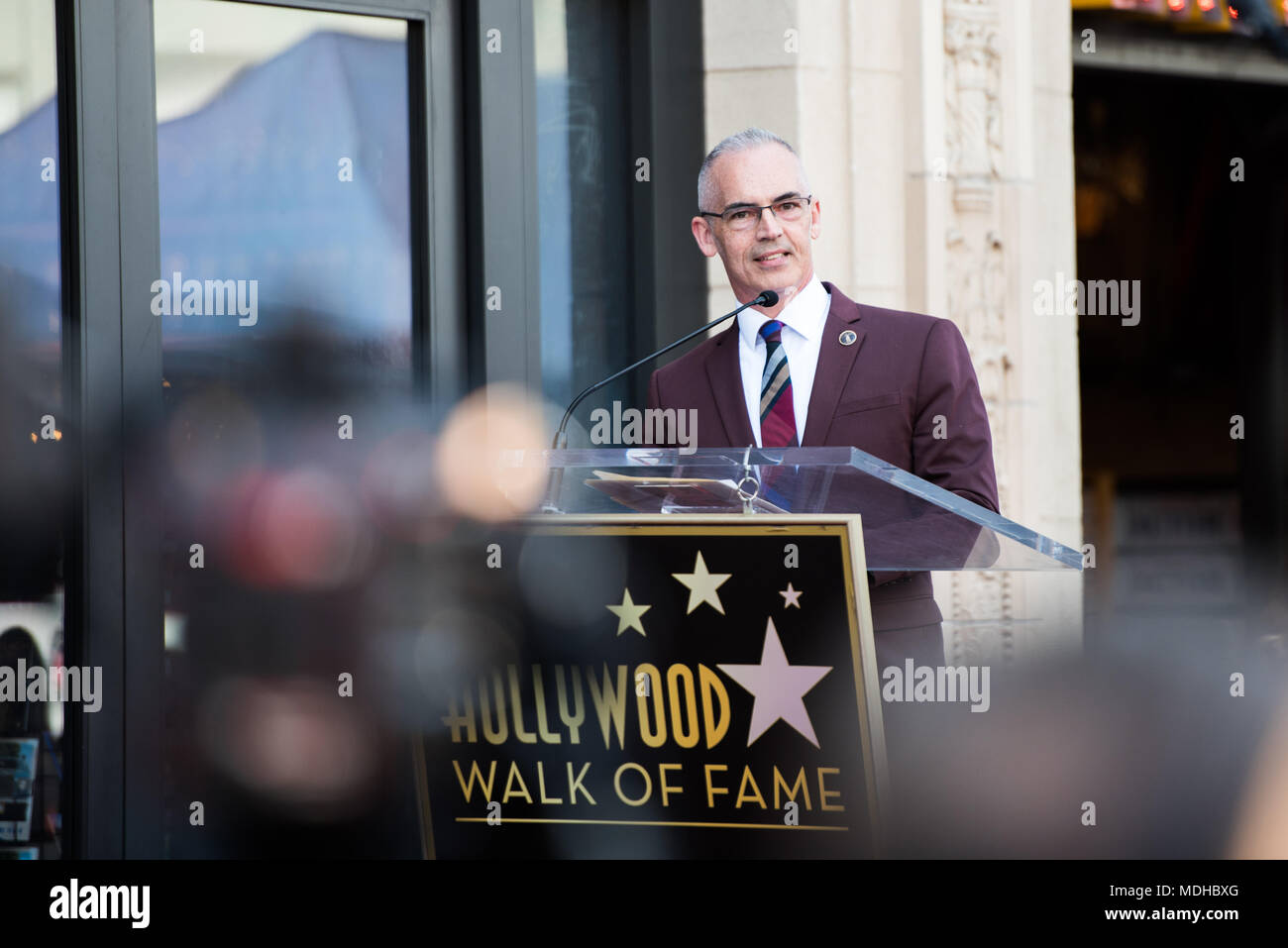 LOS ANGELES - APRIL 4: Mitch O'Farrell  at Eva Longoria's Hollywood walk of fame Star receiving ceremony at Hollywood Blvd on April 04, 2018 Stock Photo