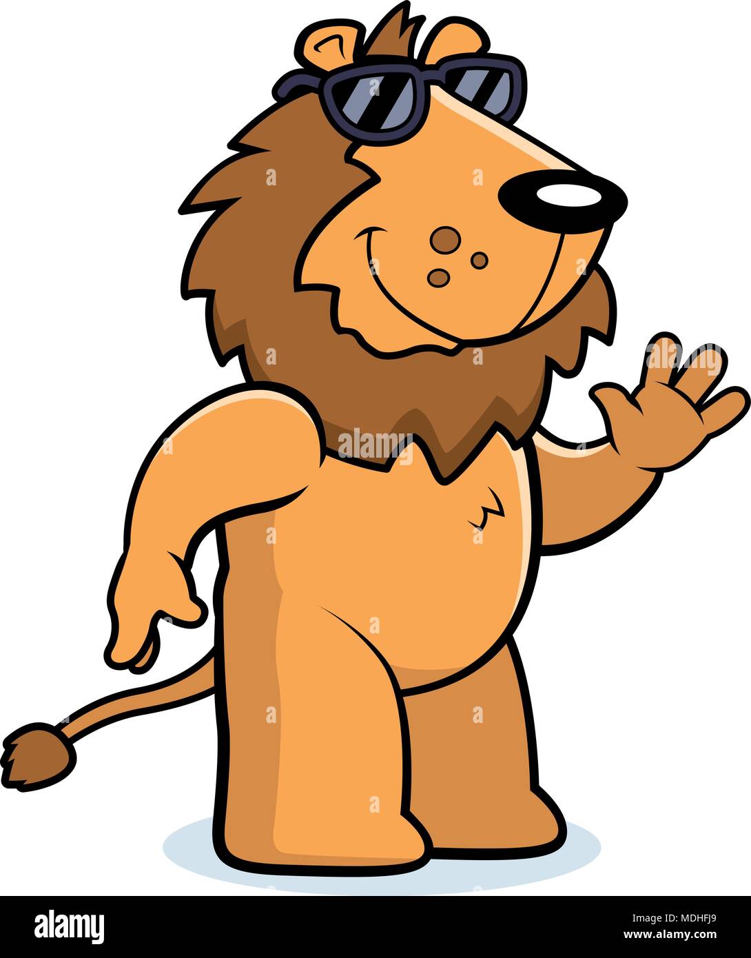 A cartoon illustration of a lion wearing sunglasses Stock Vector Image ...