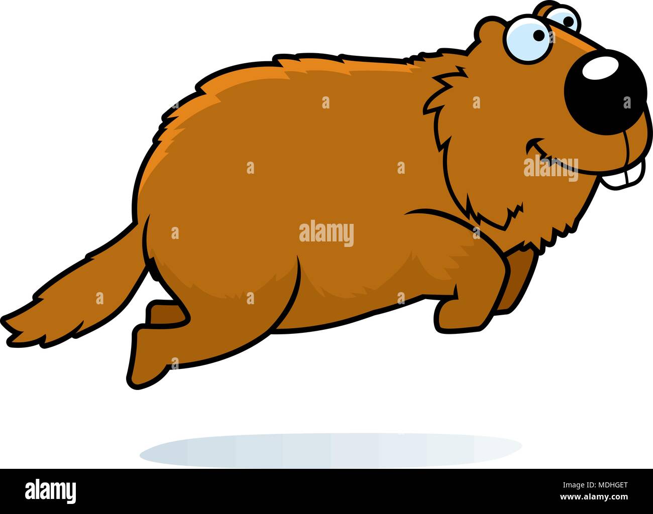 A cartoon illustration of a woodchuck jumping Stock Vector Image & Art