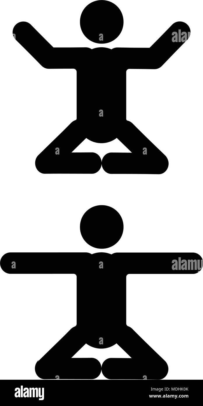 Human and yoga pose icon. vector icon. flat style Stock Vector