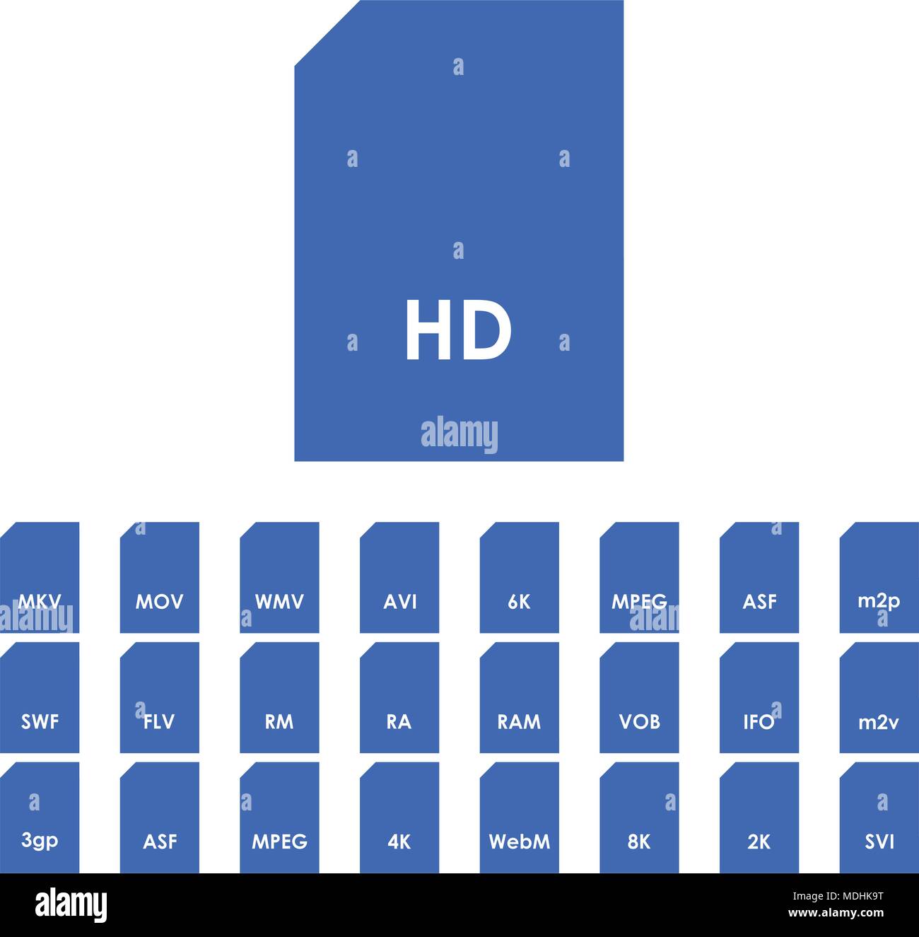 Video file format icon. vector icon. flat style Stock Vector