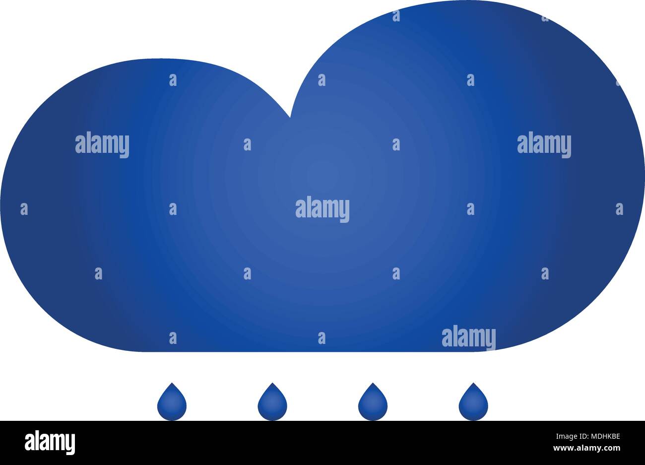 Cloud and rain icon. vector icon. flat style Stock Vector