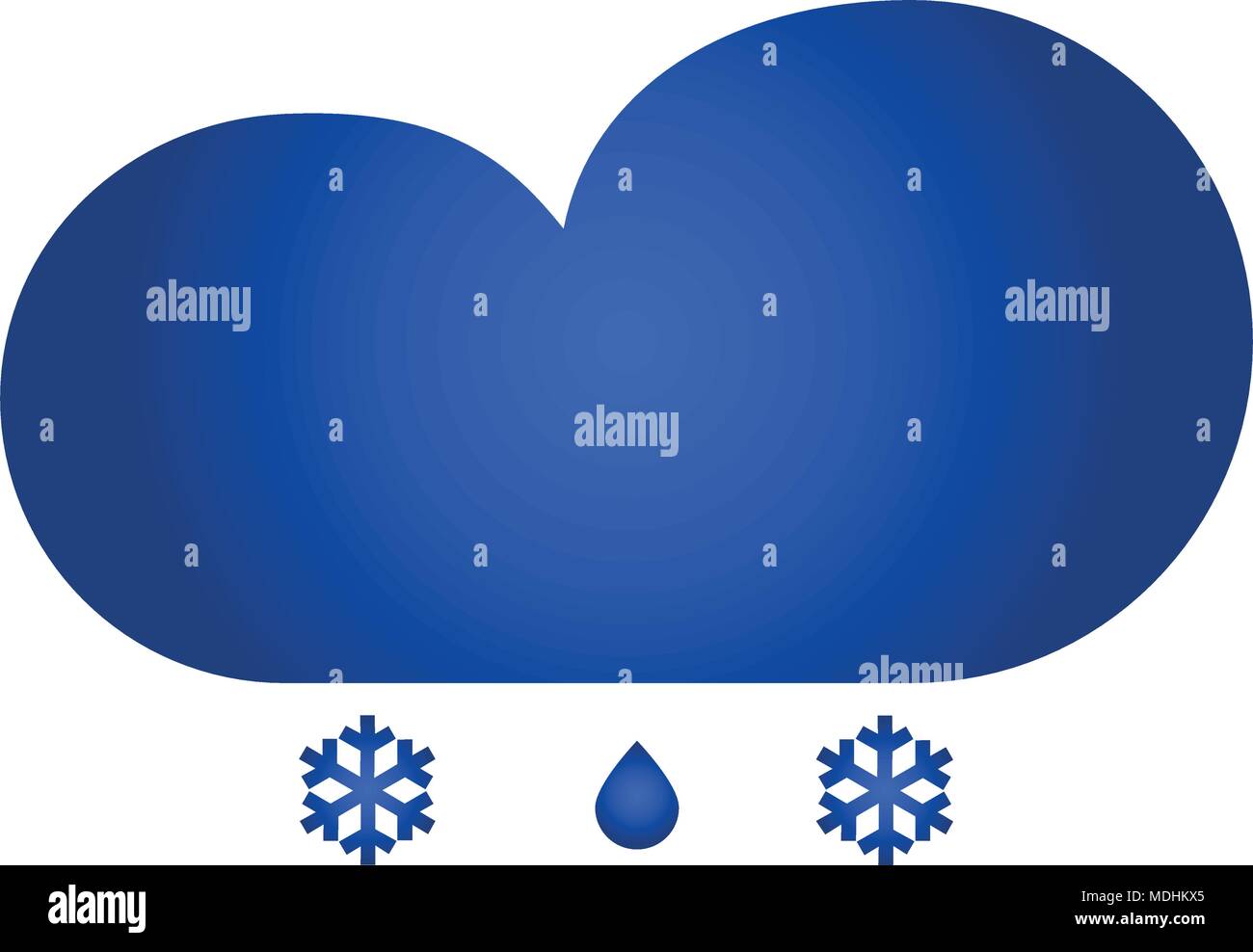 Cloud and snow with rain icon. vector icon. flat style Stock Vector