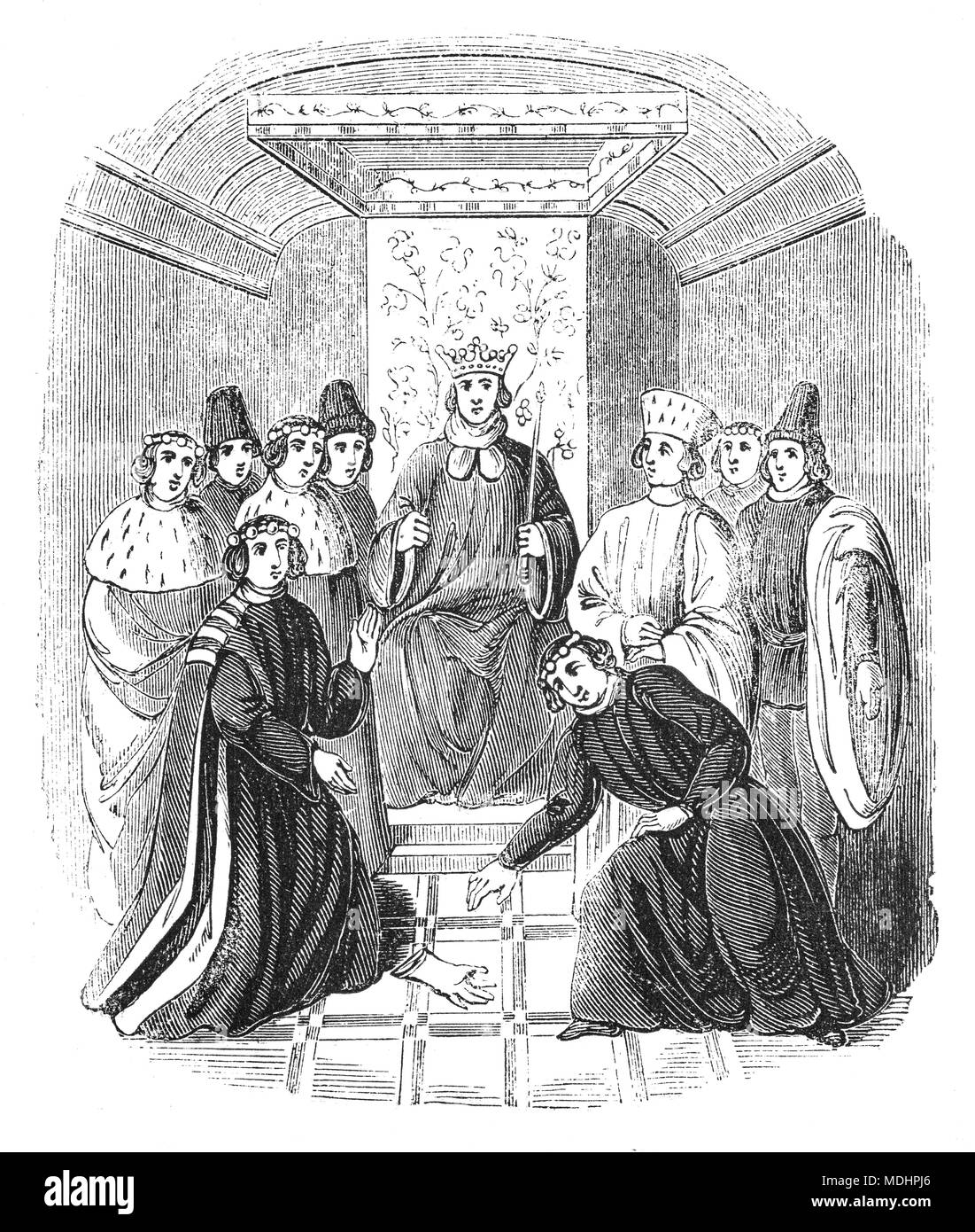 Medieval french courtiers Black and White Stock Photos & Images Alamy