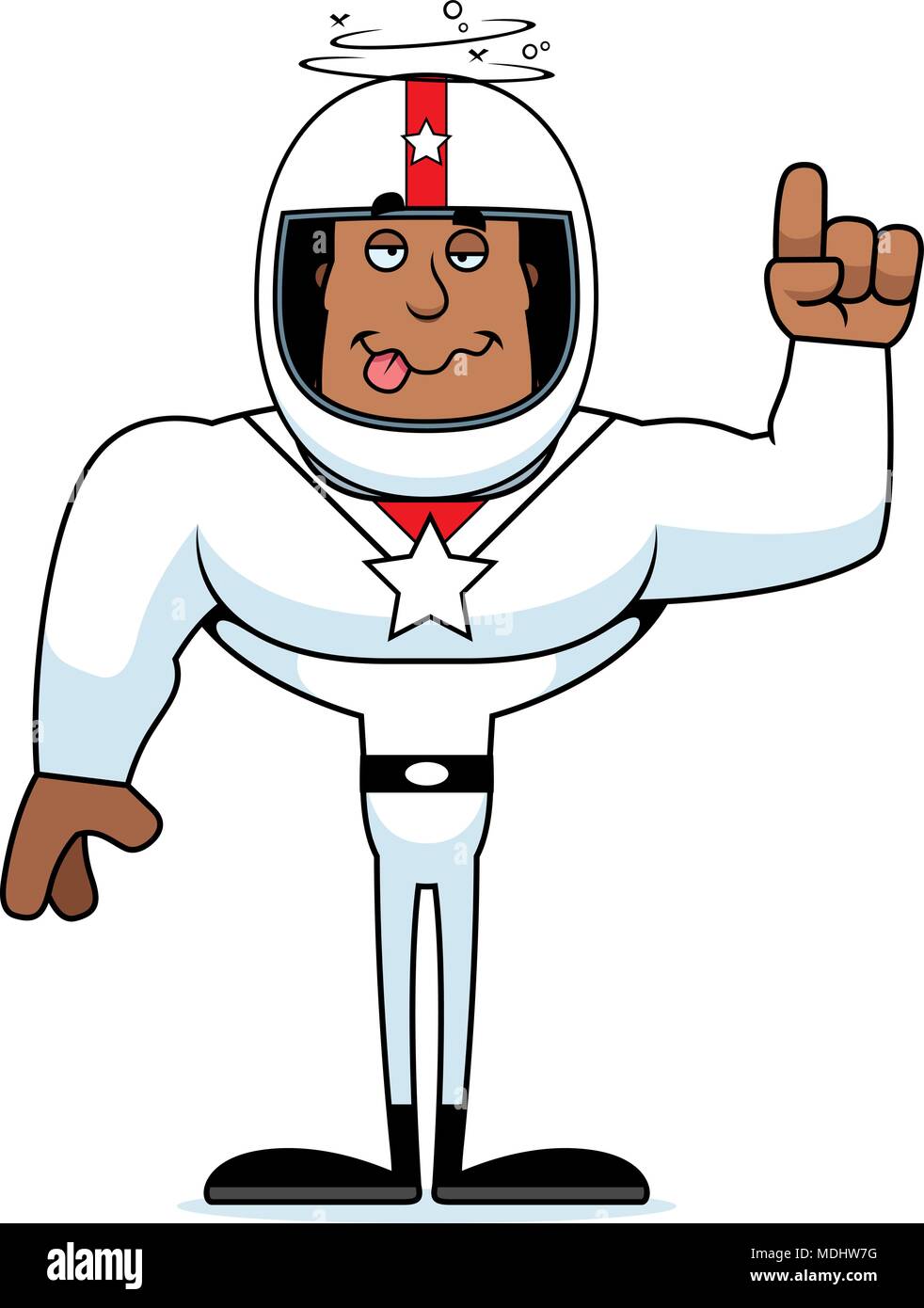 A cartoon race car driver looking drunk. Stock Vector