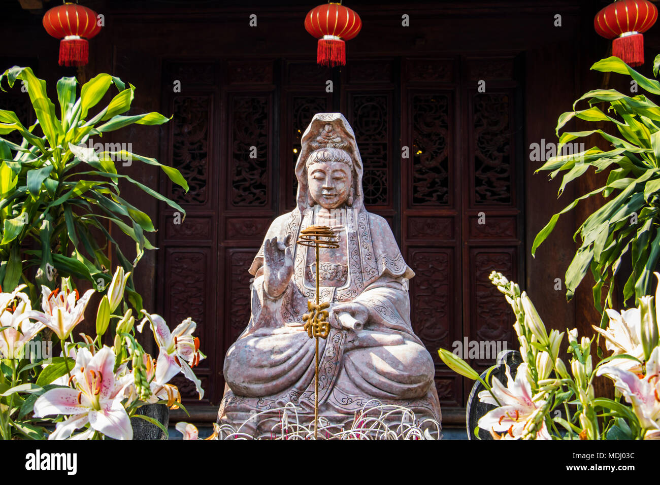 Statue Of The Goddess Of Mercy By The Mot Cot Temple Hanoi Hanoi Vietnam Stock Photo Alamy<script async src=