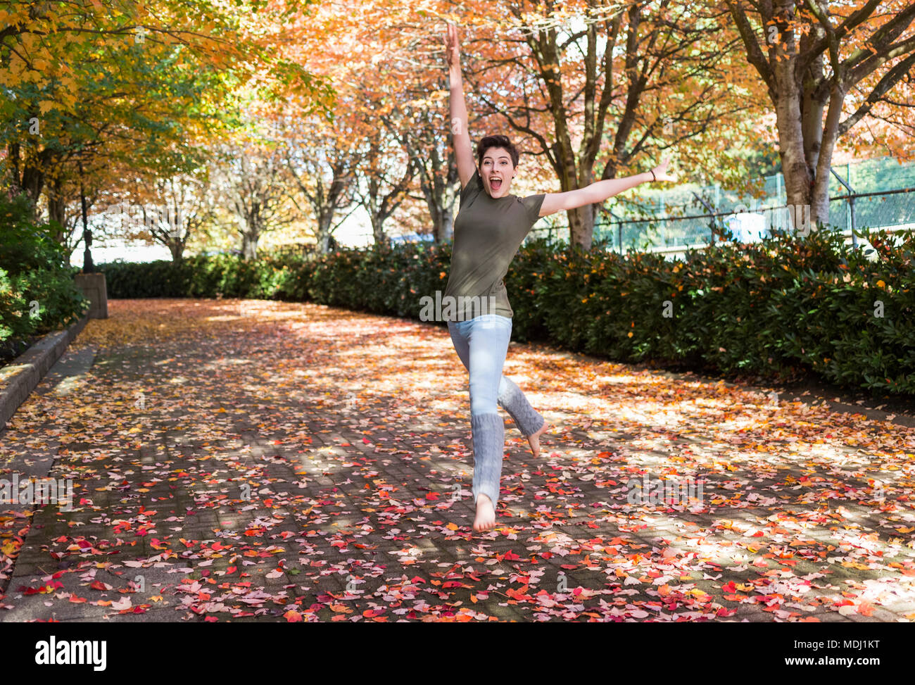 Barefoot Woman Autumn High Resolution Stock Photography and Images - Alamy